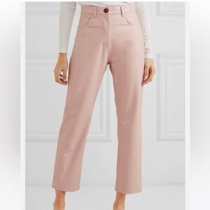 Nanushka Blush Croc-Embossed Vegan Leather Pants